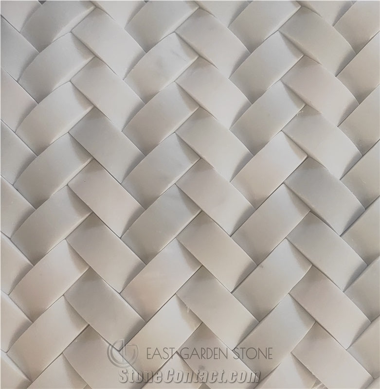 Braided Pattern Marble Mosaic Tiles