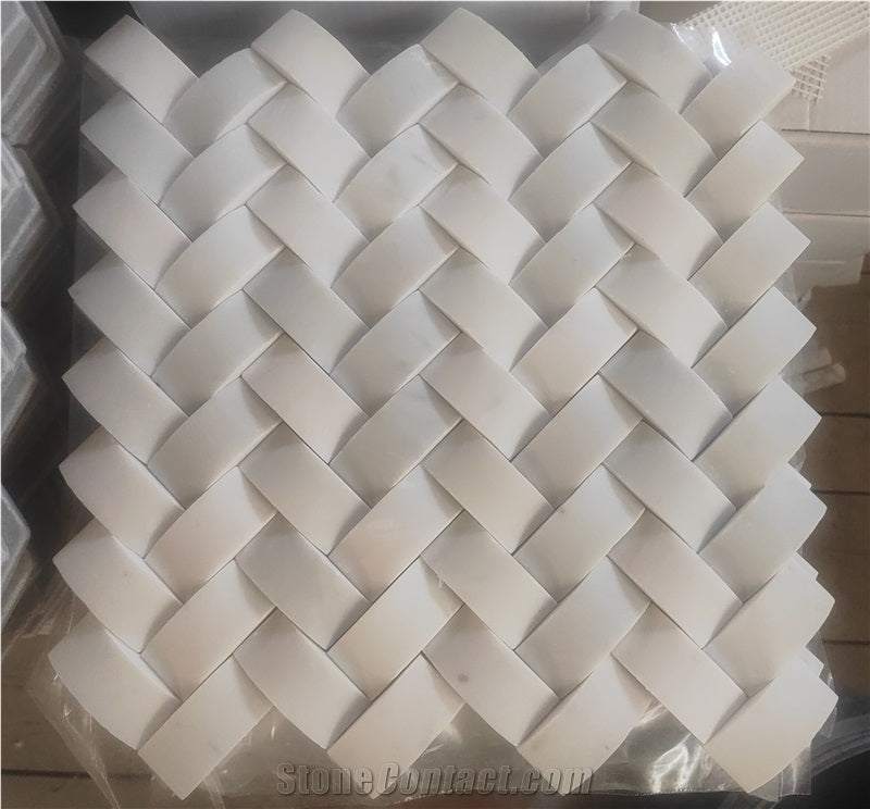 Braided Pattern Marble Mosaic Tiles