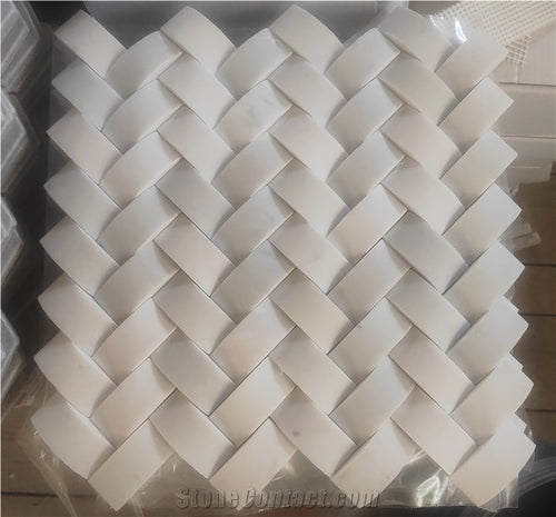 Braided Pattern Marble Mosaic Tiles