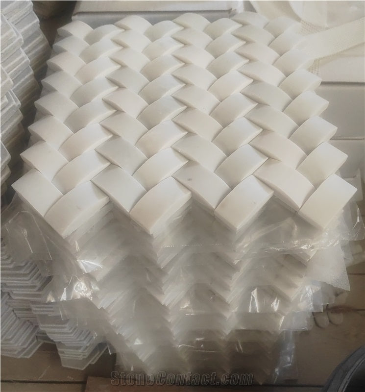 Braided Pattern Marble Mosaic Tiles