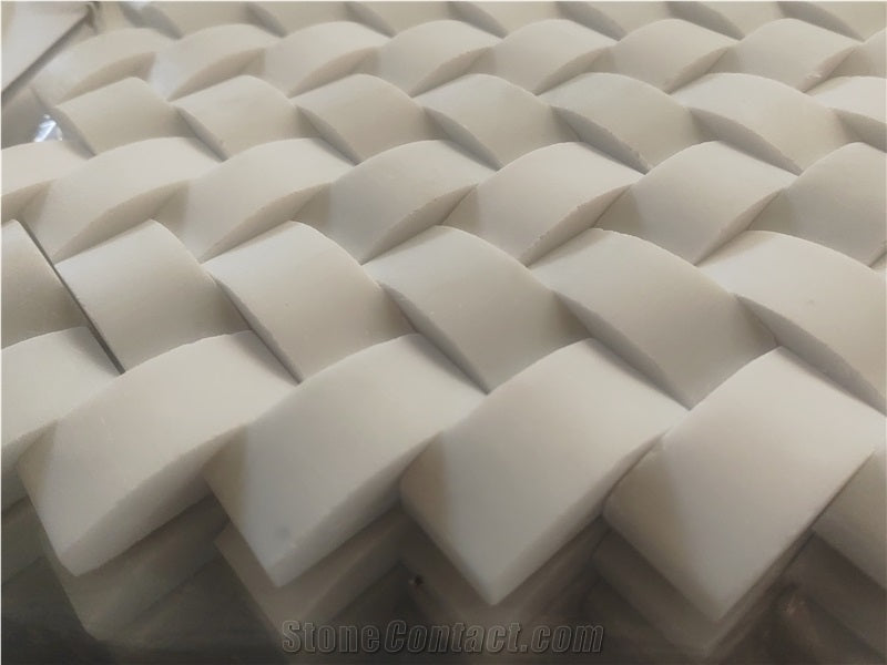 Braided Pattern Marble Mosaic Tiles