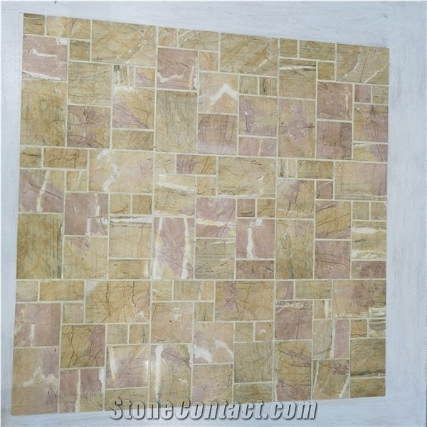 Morden Mosaic Tile Yellow Marble Wall Type