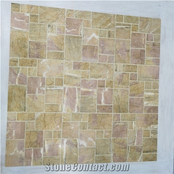 Morden Mosaic Tile Yellow Marble Wall Type