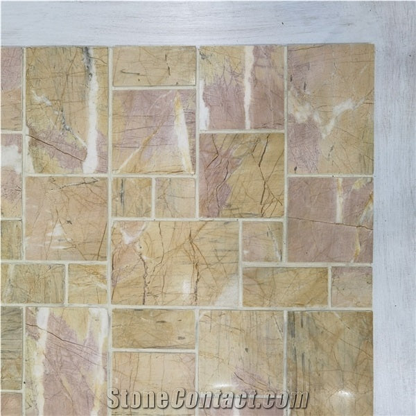 Morden Mosaic Tile Yellow Marble Wall Type