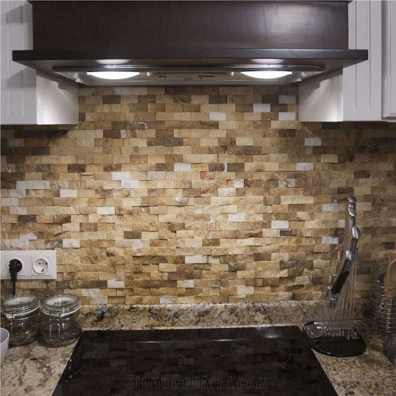 Picasso Marble Split Face Mosaic, Split Mosaic