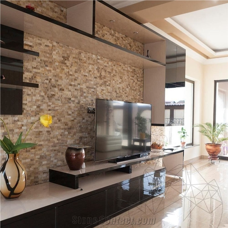 Picasso Marble Split Face Mosaic, Split Mosaic
