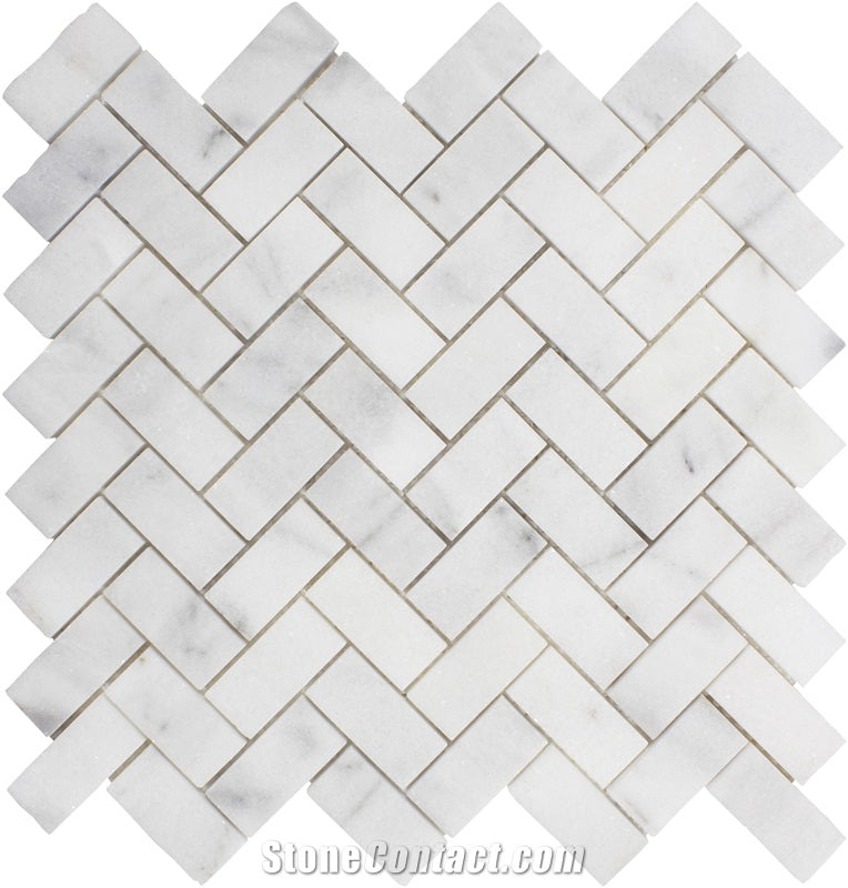 Cappuchino Marble Polished Herringbone Mosaic